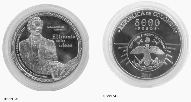 Moneda Metálica de $5.000 conmemorativa del bicentenario de la independencia de Cundimarca